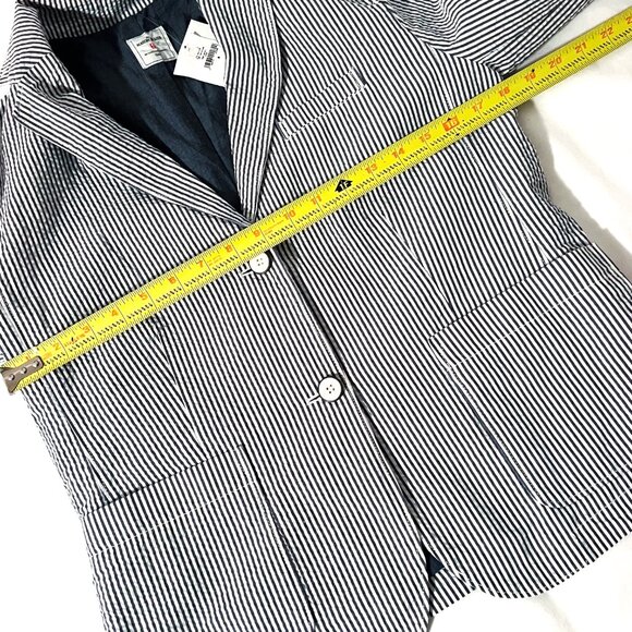 Brand new GAP Academy Blazer Gap Blue White Seersucker Jacket Size 8 - Picture 9 of 13